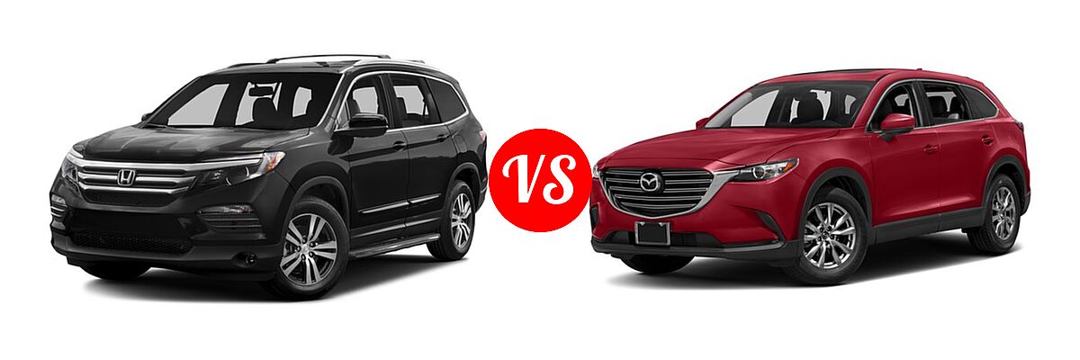 2016 Honda Pilot SUV EX-L vs. 2016 Mazda CX-9 SUV Touring - Front Left Comparison