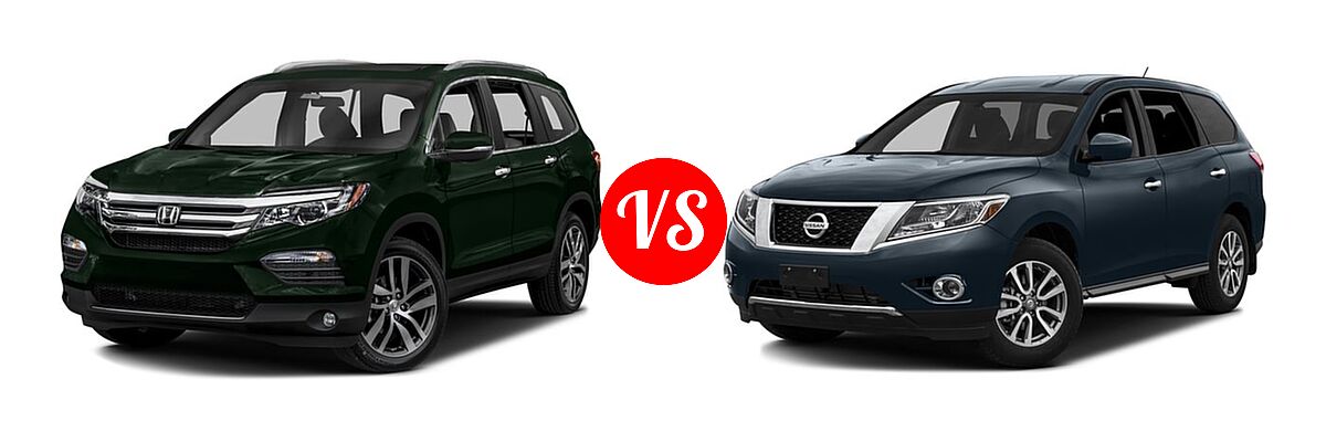 2016 Honda Pilot SUV Touring vs. 2016 Nissan Pathfinder SUV S / SV - Front Left Comparison