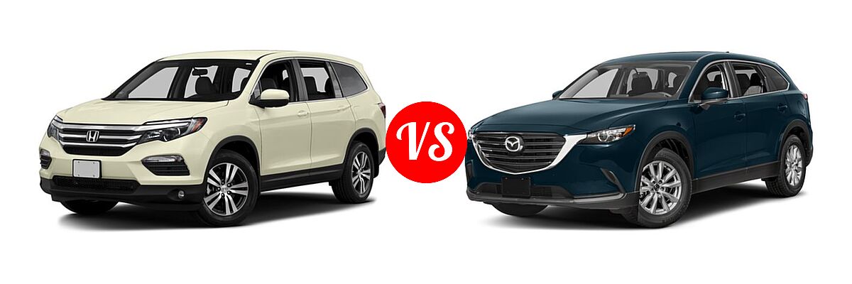 2016 Honda Pilot SUV EX vs. 2016 Mazda CX-9 SUV Sport - Front Left Comparison
