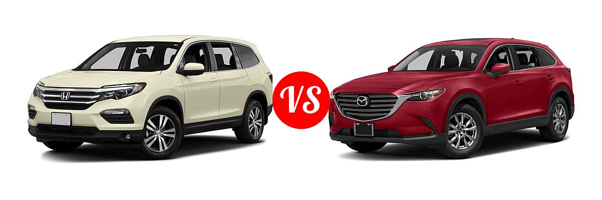 2016 Honda Pilot SUV EX vs. 2016 Mazda CX-9 SUV Touring - Front Left Comparison