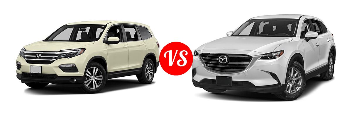 2016 Honda Pilot SUV EX vs. 2016 Mazda CX-9 SUV Sport - Front Left Comparison