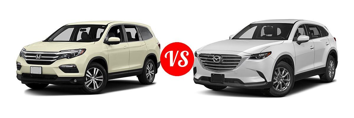 2016 Honda Pilot SUV EX vs. 2016 Mazda CX-9 SUV Touring - Front Left Comparison