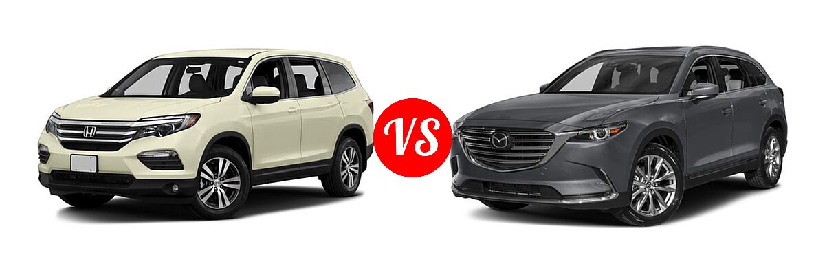 2016 Honda Pilot SUV EX vs. 2016 Mazda CX-9 SUV Grand Touring - Front Left Comparison