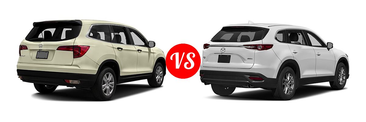 2016 Honda Pilot SUV LX vs. 2016 Mazda CX-9 SUV Touring - Rear Right Comparison