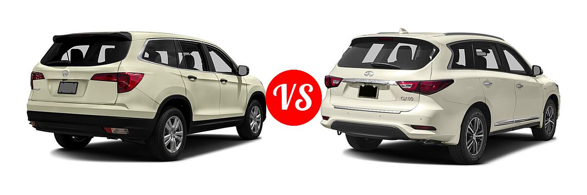 2016 Honda Pilot SUV LX vs. 2016 Infiniti QX60 SUV AWD 4dr / FWD 4dr - Rear Right Comparison