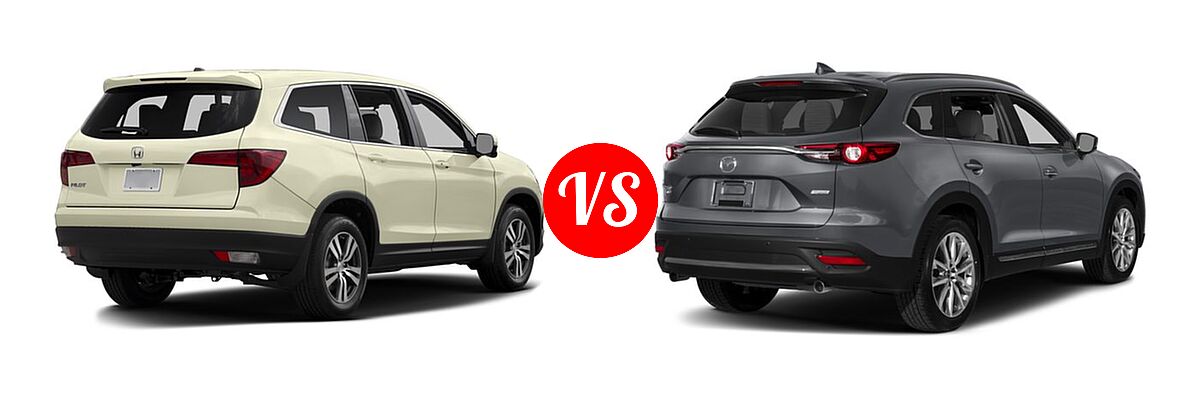 2016 Honda Pilot SUV EX vs. 2016 Mazda CX-9 SUV Grand Touring - Rear Right Comparison
