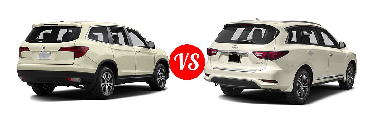 2016 Honda Pilot SUV EX vs. 2016 Infiniti QX60 SUV AWD 4dr / FWD 4dr - Rear Right Comparison