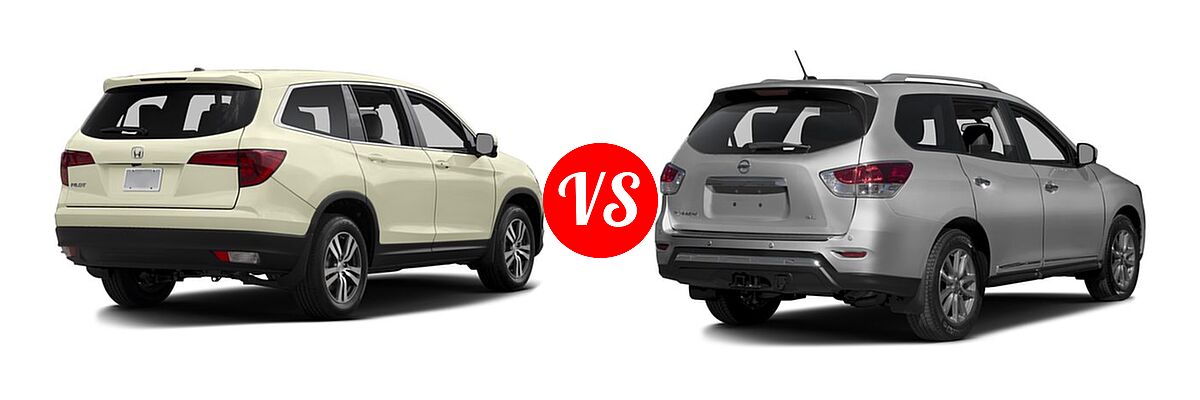 2016 Honda Pilot SUV EX vs. 2016 Nissan Pathfinder SUV Platinum / SL - Rear Right Comparison