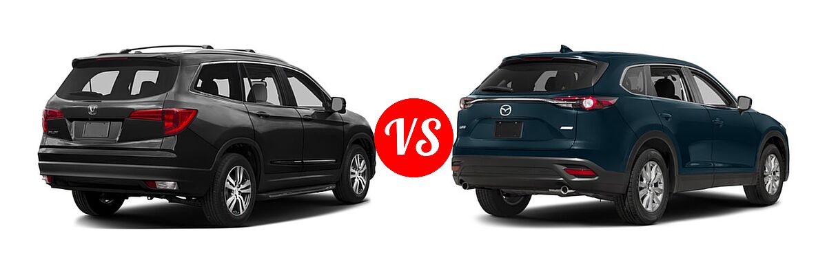 2016 Honda Pilot SUV EX-L vs. 2016 Mazda CX-9 SUV Sport - Rear Right Comparison