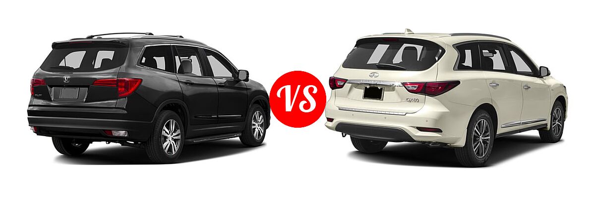 2016 Honda Pilot SUV EX-L vs. 2016 Infiniti QX60 SUV AWD 4dr / FWD 4dr - Rear Right Comparison