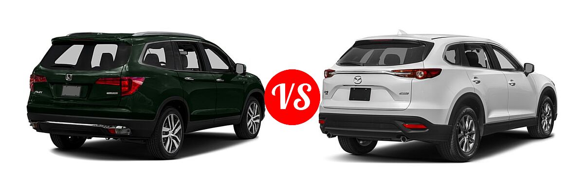 2016 Honda Pilot SUV Touring vs. 2016 Mazda CX-9 SUV Sport - Rear Right Comparison
