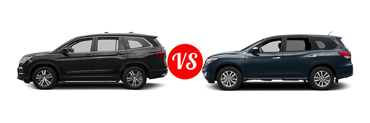 2016 Honda Pilot SUV EX-L vs. 2016 Nissan Pathfinder SUV S / SV - Side Comparison