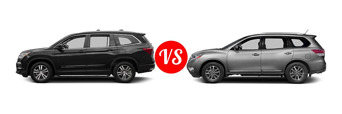 2016 Honda Pilot SUV EX-L vs. 2016 Nissan Pathfinder SUV Platinum / SL - Side Comparison