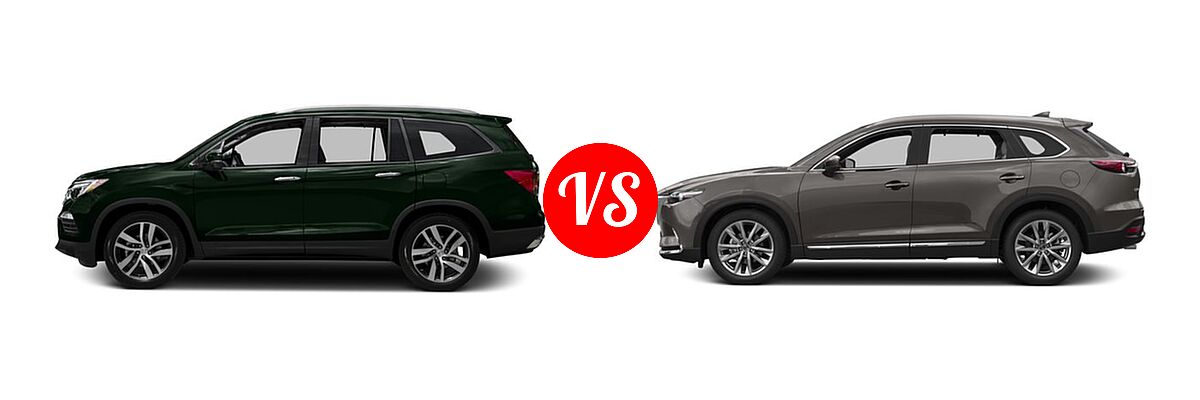 2016 Honda Pilot SUV Touring vs. 2016 Mazda CX-9 SUV Grand Touring - Side Comparison