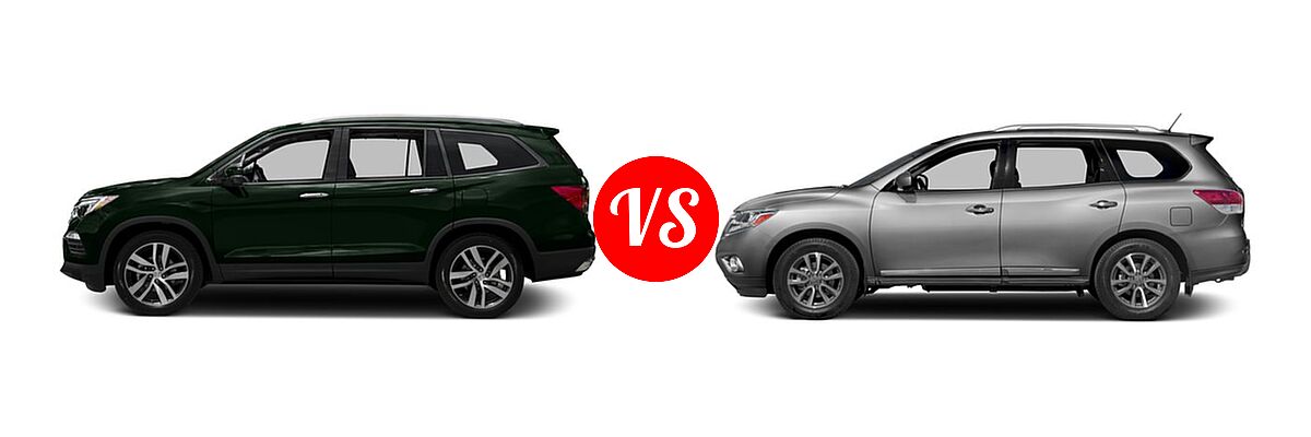 2016 Honda Pilot SUV Touring vs. 2016 Nissan Pathfinder SUV Platinum / SL - Side Comparison