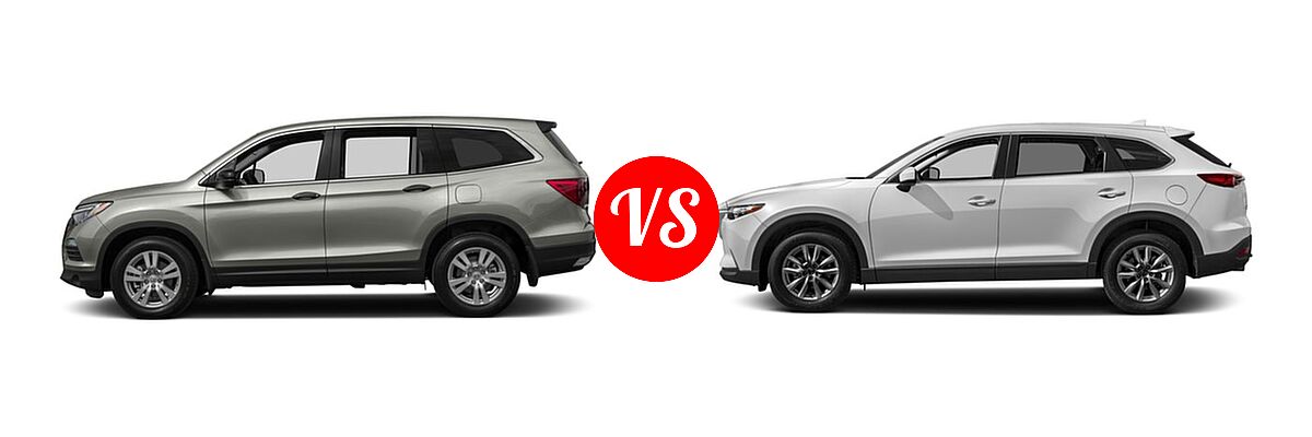 2016 Honda Pilot SUV LX vs. 2016 Mazda CX-9 SUV Sport - Side Comparison