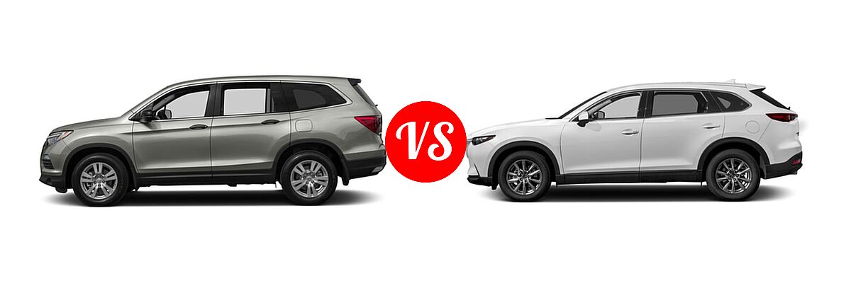 2016 Honda Pilot SUV LX vs. 2016 Mazda CX-9 SUV Touring - Side Comparison