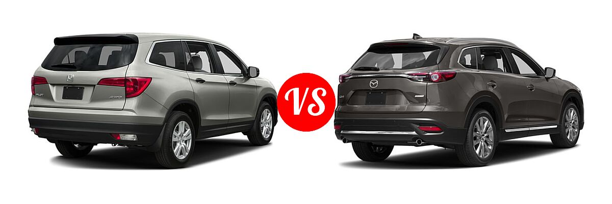 2016 Honda Pilot SUV LX vs. 2016 Mazda CX-9 SUV Grand Touring - Rear Right Comparison