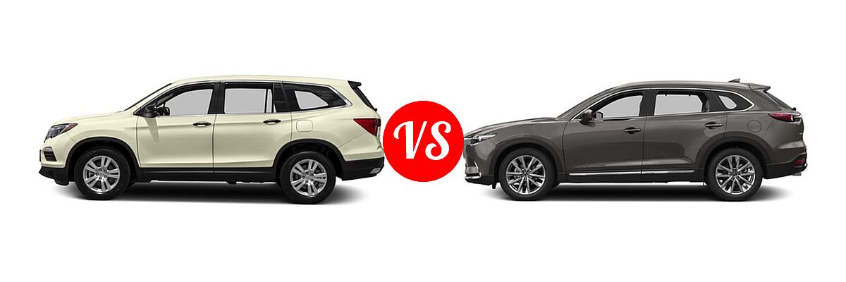 2016 Honda Pilot SUV LX vs. 2016 Mazda CX-9 SUV Grand Touring - Side Comparison