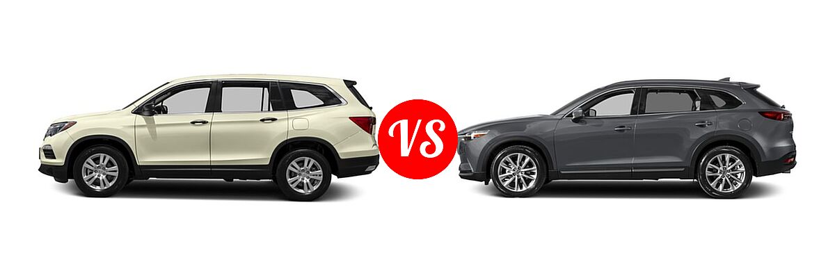 2016 Honda Pilot SUV LX vs. 2016 Mazda CX-9 SUV Grand Touring - Side Comparison
