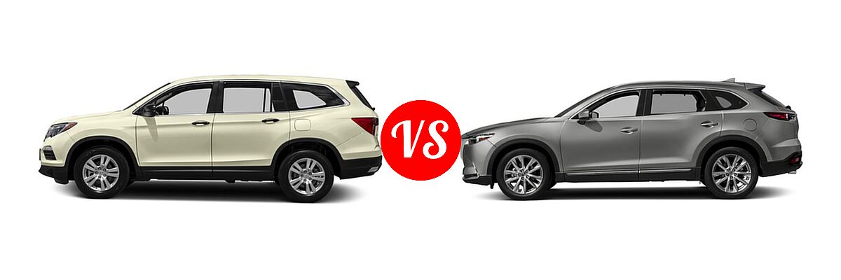 2016 Honda Pilot SUV LX vs. 2016 Mazda CX-9 SUV Signature - Side Comparison