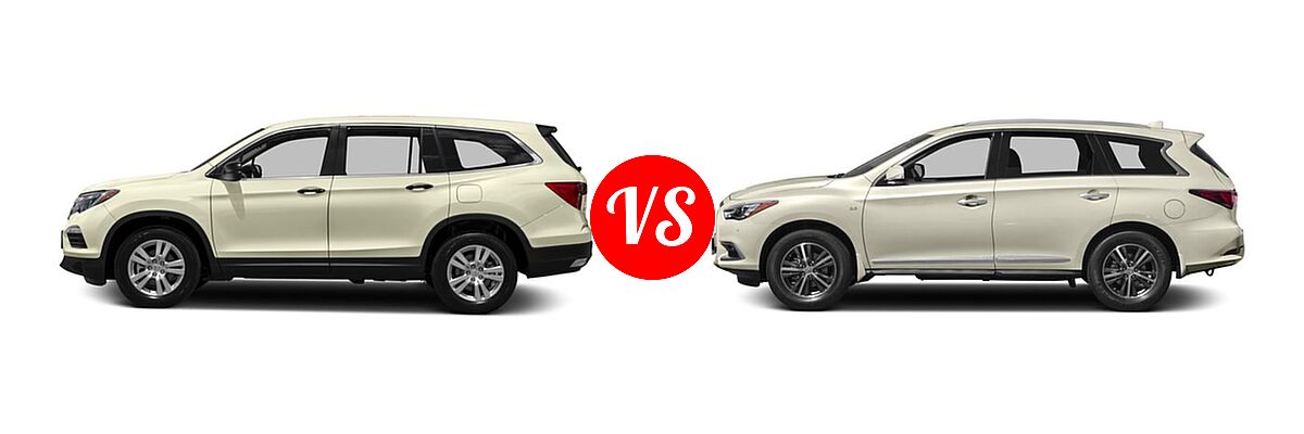 2016 Honda Pilot SUV LX vs. 2016 Infiniti QX60 SUV AWD 4dr / FWD 4dr - Side Comparison