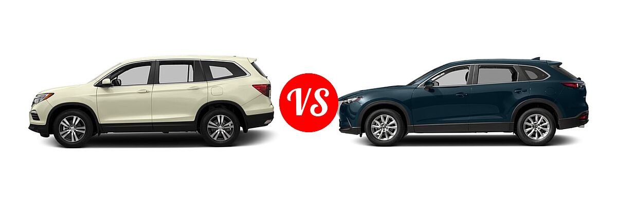 2016 Honda Pilot SUV EX vs. 2016 Mazda CX-9 SUV Sport - Side Comparison