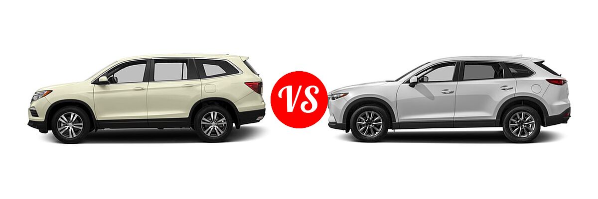 2016 Honda Pilot SUV EX vs. 2016 Mazda CX-9 SUV Sport - Side Comparison