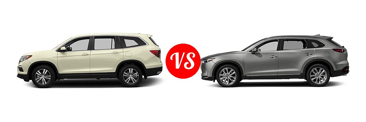 2016 Honda Pilot SUV EX vs. 2016 Mazda CX-9 SUV Signature - Side Comparison