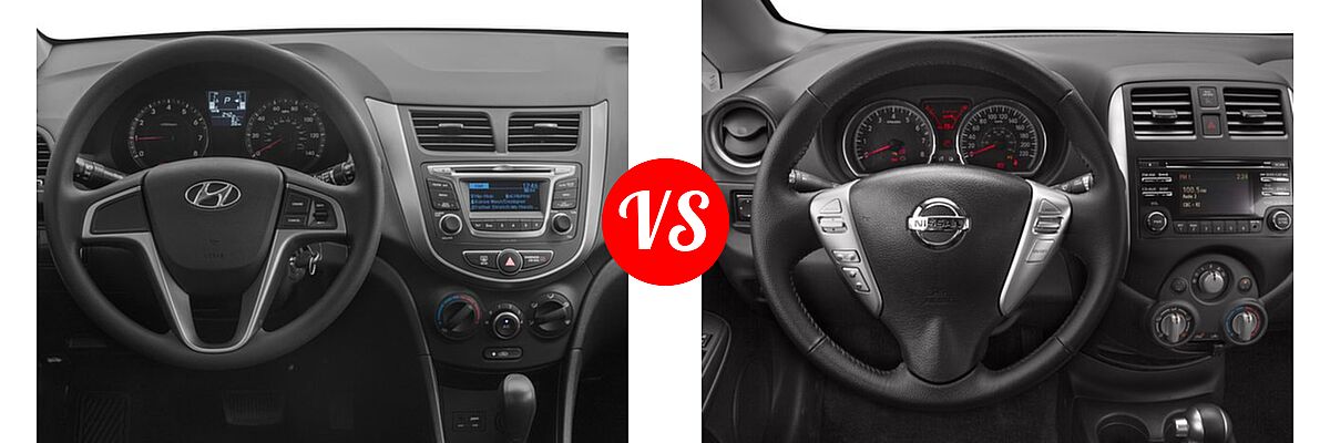 2016 Hyundai Accent Hatchback SE vs. 2016 Nissan Versa Note Hatchback SL - Dashboard Comparison