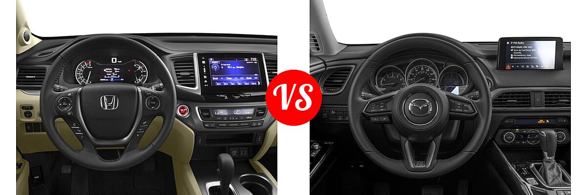 2016 Honda Pilot SUV EX-L vs. 2016 Mazda CX-9 SUV Touring - Dashboard Comparison