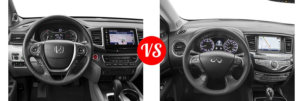 2016 Honda Pilot SUV EX-L vs. 2016 Infiniti QX60 SUV AWD 4dr / FWD 4dr - Dashboard Comparison