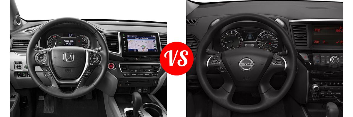 2016 Honda Pilot SUV EX-L vs. 2016 Nissan Pathfinder SUV S / SV - Dashboard Comparison
