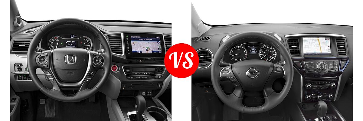 2016 Honda Pilot SUV EX-L vs. 2016 Nissan Pathfinder SUV Platinum / SL - Dashboard Comparison