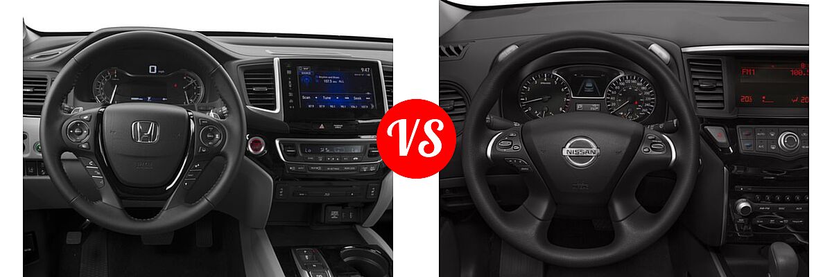 2016 Honda Pilot SUV Touring vs. 2016 Nissan Pathfinder SUV S / SV - Dashboard Comparison