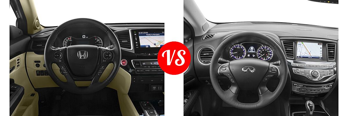 2016 Honda Pilot SUV Elite vs. 2016 Infiniti QX60 SUV AWD 4dr / FWD 4dr - Dashboard Comparison