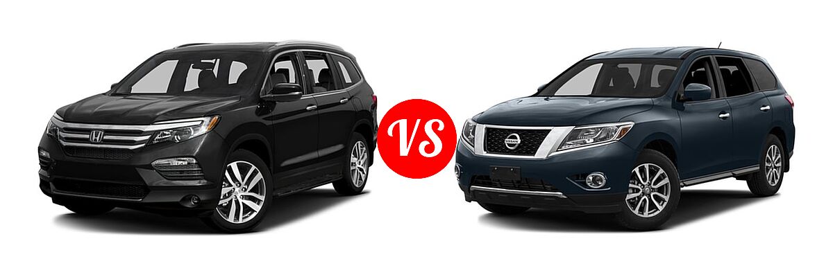 2016 Honda Pilot SUV Touring vs. 2016 Nissan Pathfinder SUV S / SV - Front Left Comparison