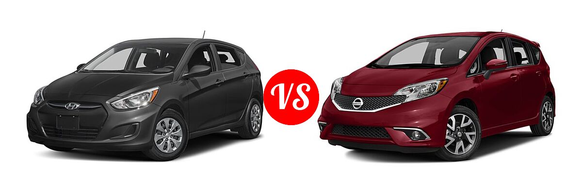 2016 Hyundai Accent Hatchback SE vs. 2016 Nissan Versa Note Hatchback SR - Front Left Comparison