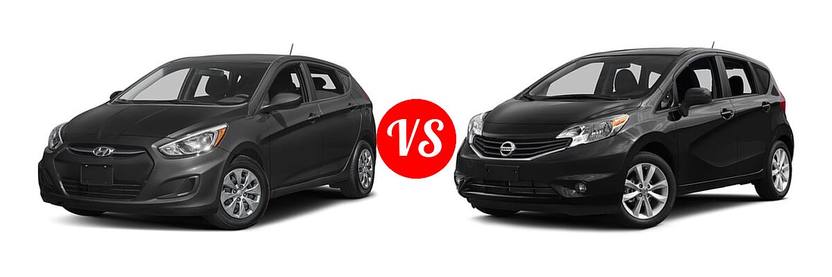 2016 Hyundai Accent Hatchback SE vs. 2016 Nissan Versa Note Hatchback SL - Front Left Comparison