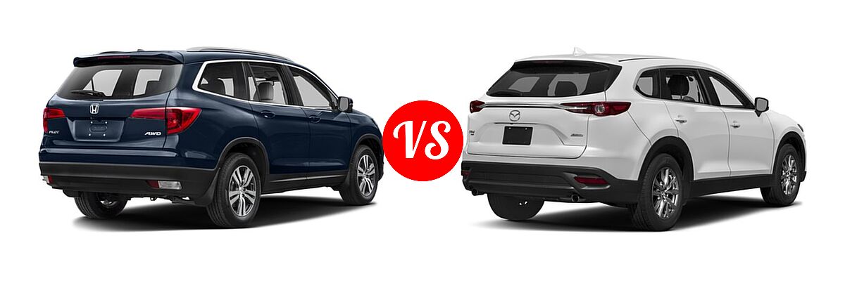 2016 Honda Pilot SUV EX-L vs. 2016 Mazda CX-9 SUV Touring - Rear Right Comparison