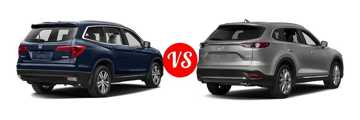 2016 Honda Pilot SUV EX-L vs. 2016 Mazda CX-9 SUV Signature - Rear Right Comparison