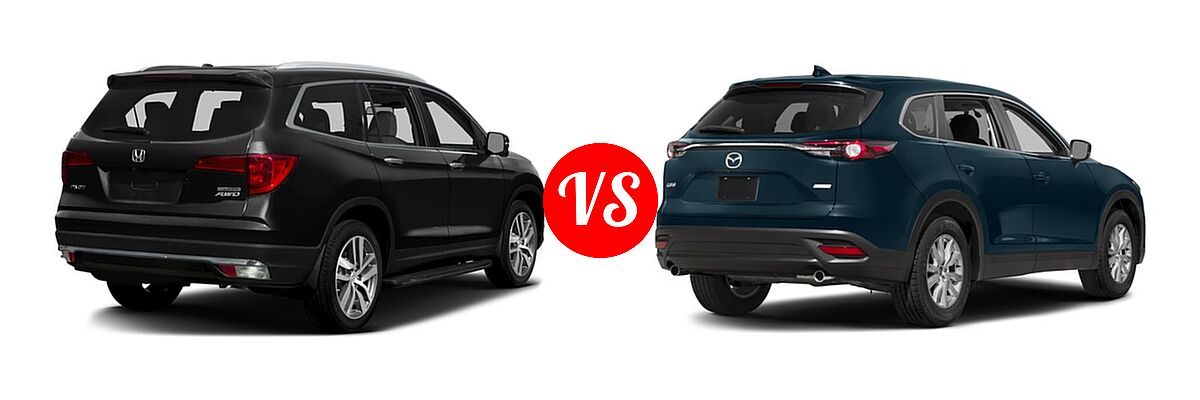 2016 Honda Pilot SUV Touring vs. 2016 Mazda CX-9 SUV Sport - Rear Right Comparison