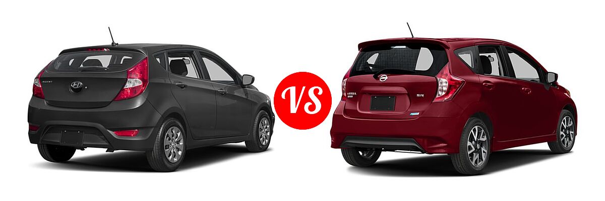 2016 Hyundai Accent Hatchback SE vs. 2016 Nissan Versa Note Hatchback SR - Rear Right Comparison