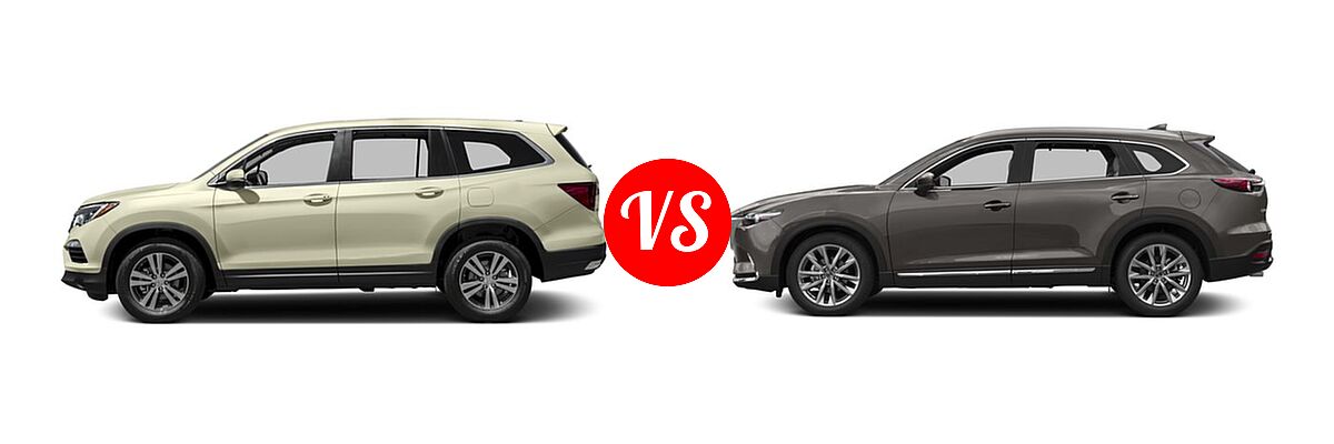 2016 Honda Pilot SUV EX vs. 2016 Mazda CX-9 SUV Grand Touring - Side Comparison