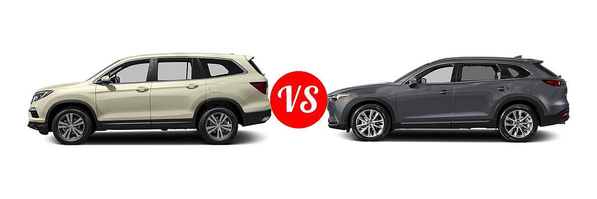 2016 Honda Pilot SUV EX vs. 2016 Mazda CX-9 SUV Grand Touring - Side Comparison