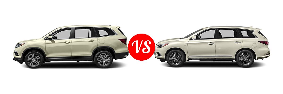 2016 Honda Pilot SUV EX vs. 2016 Infiniti QX60 SUV AWD 4dr / FWD 4dr - Side Comparison