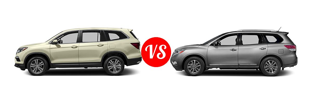 2016 Honda Pilot SUV EX vs. 2016 Nissan Pathfinder SUV Platinum / SL - Side Comparison