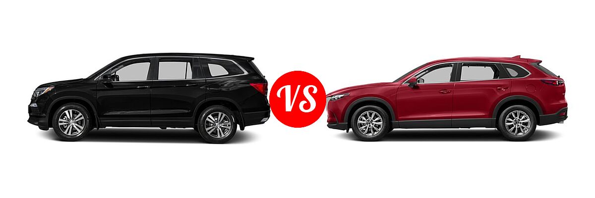 2016 Honda Pilot SUV EX-L vs. 2016 Mazda CX-9 SUV Touring - Side Comparison