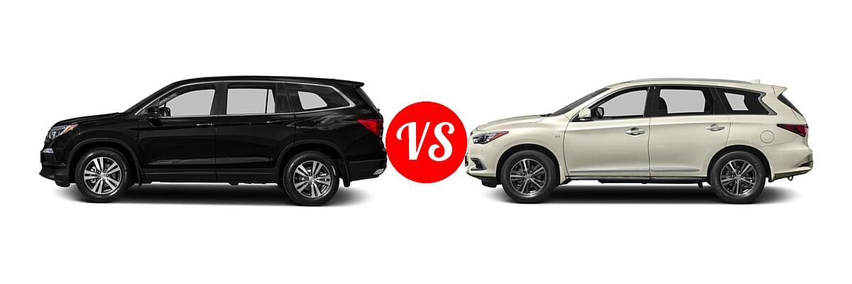 2016 Honda Pilot SUV EX-L vs. 2016 Infiniti QX60 SUV AWD 4dr / FWD 4dr - Side Comparison