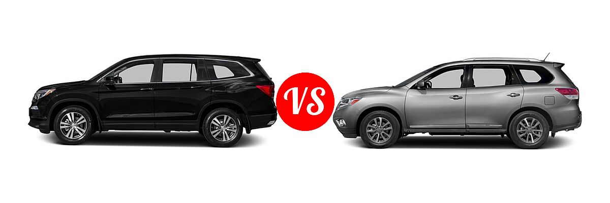 2016 Honda Pilot SUV EX-L vs. 2016 Nissan Pathfinder SUV Platinum / SL - Side Comparison